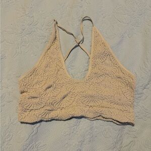 Free People Cream Textured Bra